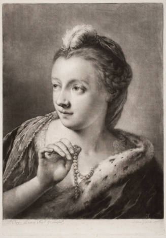 Young Woman Holding a String of Pearls