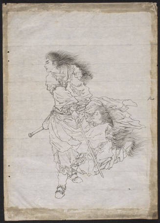 Man Guarding Woman with a Sword