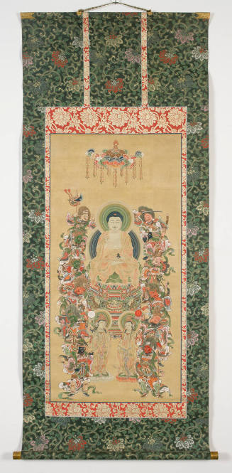 Buddha enshrined with attendants