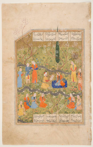 Shirin Questions about his Portrait of Khusraw, from Khamsa of Nizami