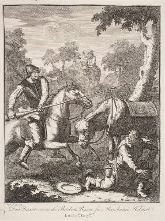 Don Quixote seizes the Barber's Basin for Mambrino's Helmet