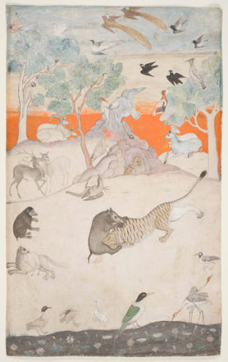 Animals and Birds in a Landscape