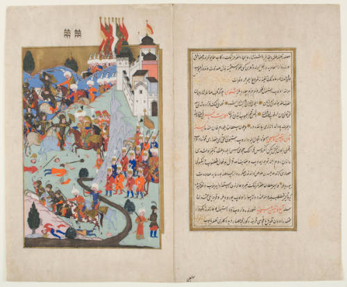 Bayezid I, "The Thunderbolt," Routs the Crusaders at the Battle of Nicopolis from the Hunernama of Loqman