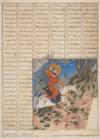 "Bahram Gur Hunting Onagers (Wild Ass)", folio from a Shahnama ("Book of Kings") of Abu'l Qasim Firdawsi