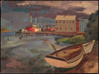 New England Harbor Scene