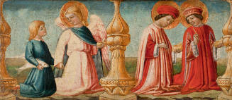 One of Three Predella Panels: Tobias and the Angel, Cosmas and Saint Damian