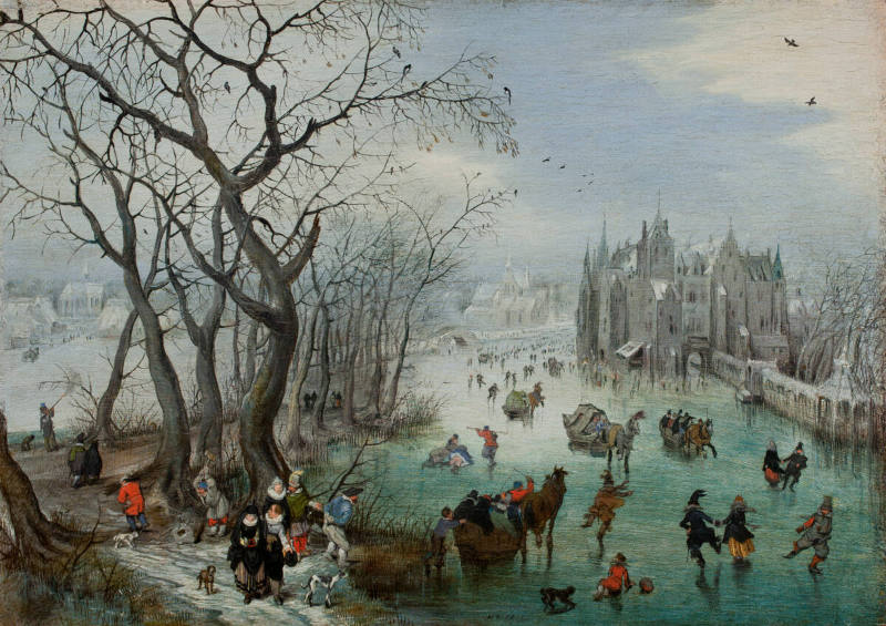 Winter Landscape with Skaters near a Castle – Works – Worcester
