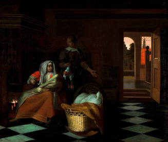 Woman with a Child and a Maid in an Interior
