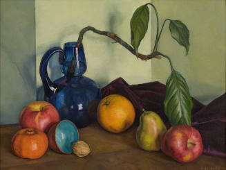 Still Life with Blue Vase and Fruit