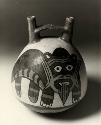 Bottle with a Mythical Masked Spotted Cat