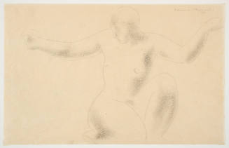 Kneeling Nude With Arms Outstretched