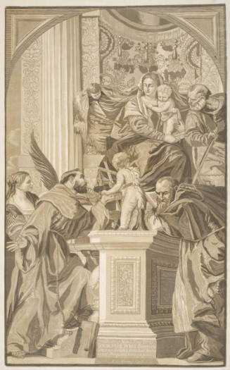 The Holy Family and saints
