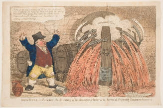 John Bull in the Cellar_ the Bursting of the Silver Hoop or the Secret of Sixpenny Compoun discover'd