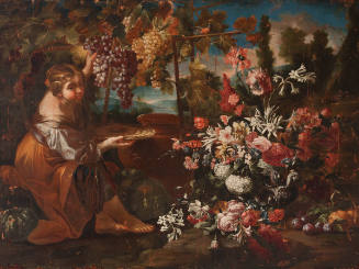 A Girl Among Flowers and Fruit