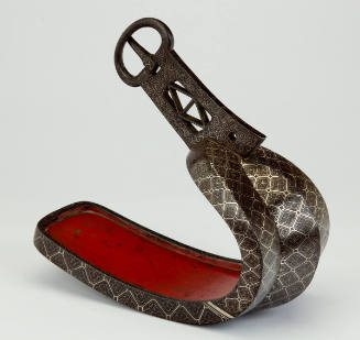One of a Pair of Stirrups (Abumi) with Hanabishi Design