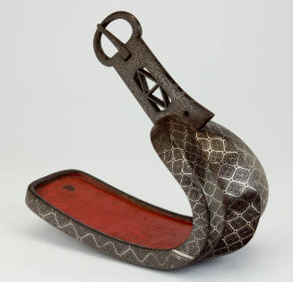 One of a Pair of Stirrups (Abumi) with with Hanabishi Design