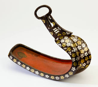 One of a Pair of Stirrups (Abumi) with Cherry Blossom Design