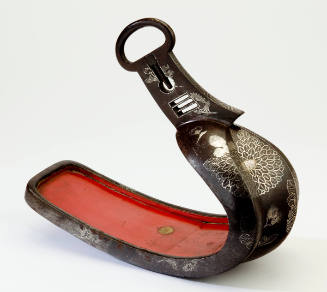 One of a Pair of Stirrups (Abumi) with Floral Design