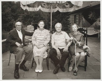 Harry Callahan, Eleanor Callahan, Todd Webb, and Lucile Webb at Dan & Judy McCann’s House, 108 Prospect St, July 15