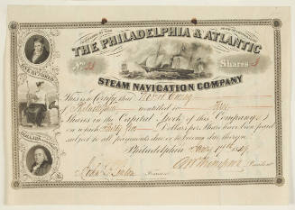 Certificate of Stock in the Philadelphia and Atlantic Steam Navigation Company