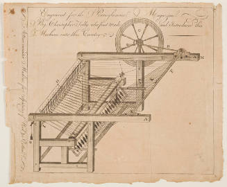 Illustration of spinning machine invented by the artist