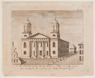 An East View of the Meeting House in Hollis Street, Boston, now erecting on the ruins of one lately destroyed by fire.