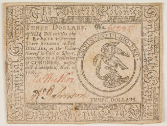 Three Dollar Continental Currency Note