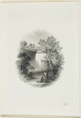 Native Americans at Waterfall