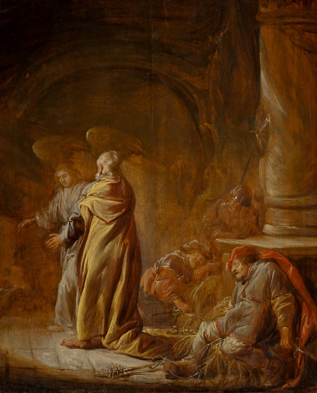 Peter liberated from prison by Benjamin Cuyp, Acts 12:1-19, Bible.Gallery