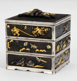 Three-Tiered Box adorned with Recycled Sword Fittings