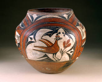 Water Jar with Rain Bird Design