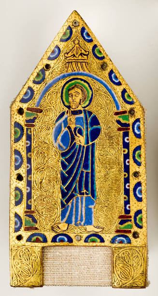 End Plate of a Reliquary Chest (Chasse) with Figure of an Apostle