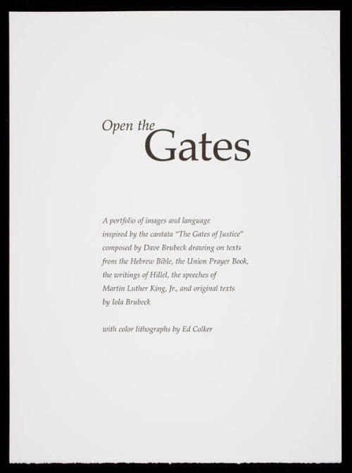 Collophon: Open the Gates