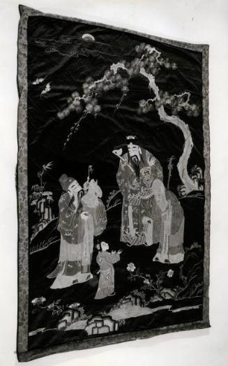 Wall Hanging - Mandarin with the God of Long LIfe and the God of Protector of Children