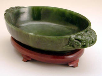 Oval Jade Bowl (one of a pair)