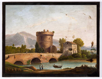 Landscape (tower and bridge with lake)
