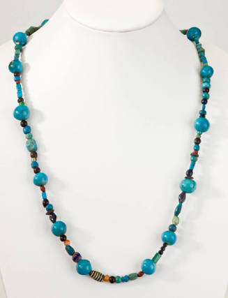 Blue Faience, Narnelian, Garnet and Agate Bead Necklace