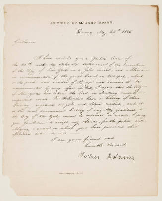 Fac-simile letter of John Adams