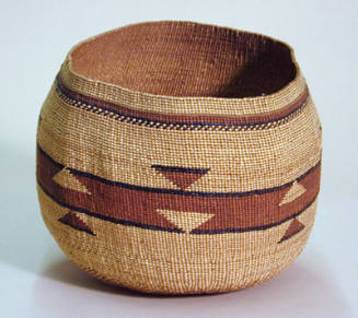 Polychrome Decorated Twined Basketry Bowl