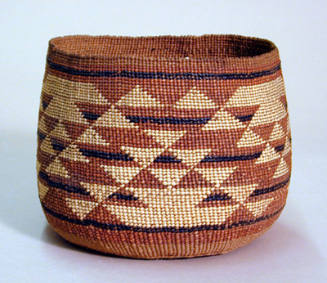 Polychrome Decorated Twined Basketry Bowl
