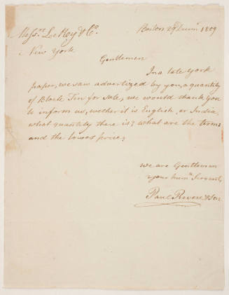 Autograph Letter to Messrs. LeRoy & Co.