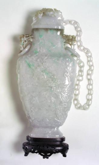 One of a Pair of Vases with Lids and Chains