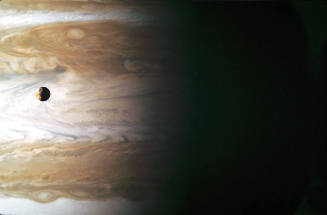 Io over Jupiter, January 1, 2001