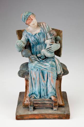 Woman Holding a Wingled Child, Sitting in a Chair
