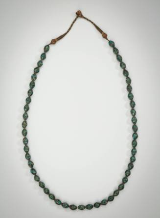 Necklace with Beads made of Silver Wire and Tibetan Turquoise