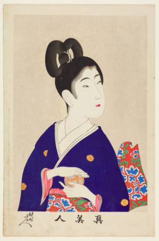 Woman Holding a Temari (Japanese Thread Ball)