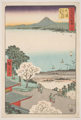 No. 54, Ōtsu: View of Lake Biwa and Town of Ōtsu from Kannon Hall of Mii Temple (Ōtsu, Miidera Kannondō yori Ōtsu no machi kosui chōbō)