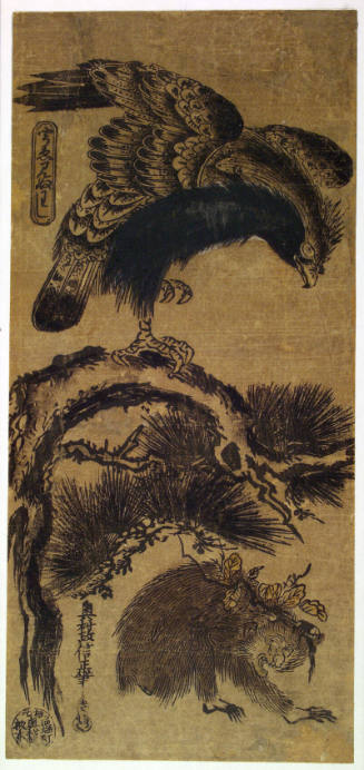 Eagle, Monkey and Pine ("Ue-minu washi")