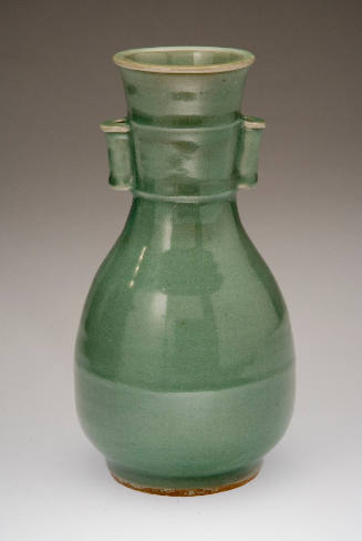 Hu-shaped Vase with Tubular Handles (Longquan ware, "Southern celadon")
