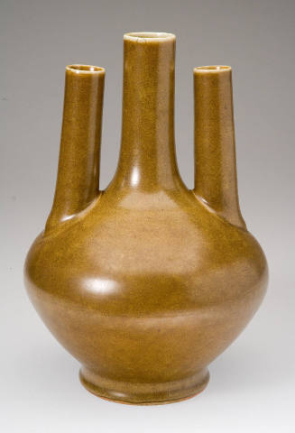Three-necked Vase with Tea-Dust Glaze